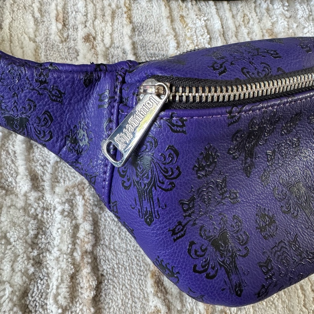 Loungefly Purple and Black Disney Parks Waist Bag the haunted mansion - Picture 3 of 6